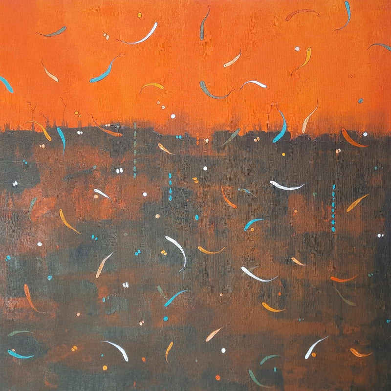 Life In Nature 16' contemporary acrylic painting by artist Anamika S, 24x24 inch, on canvas