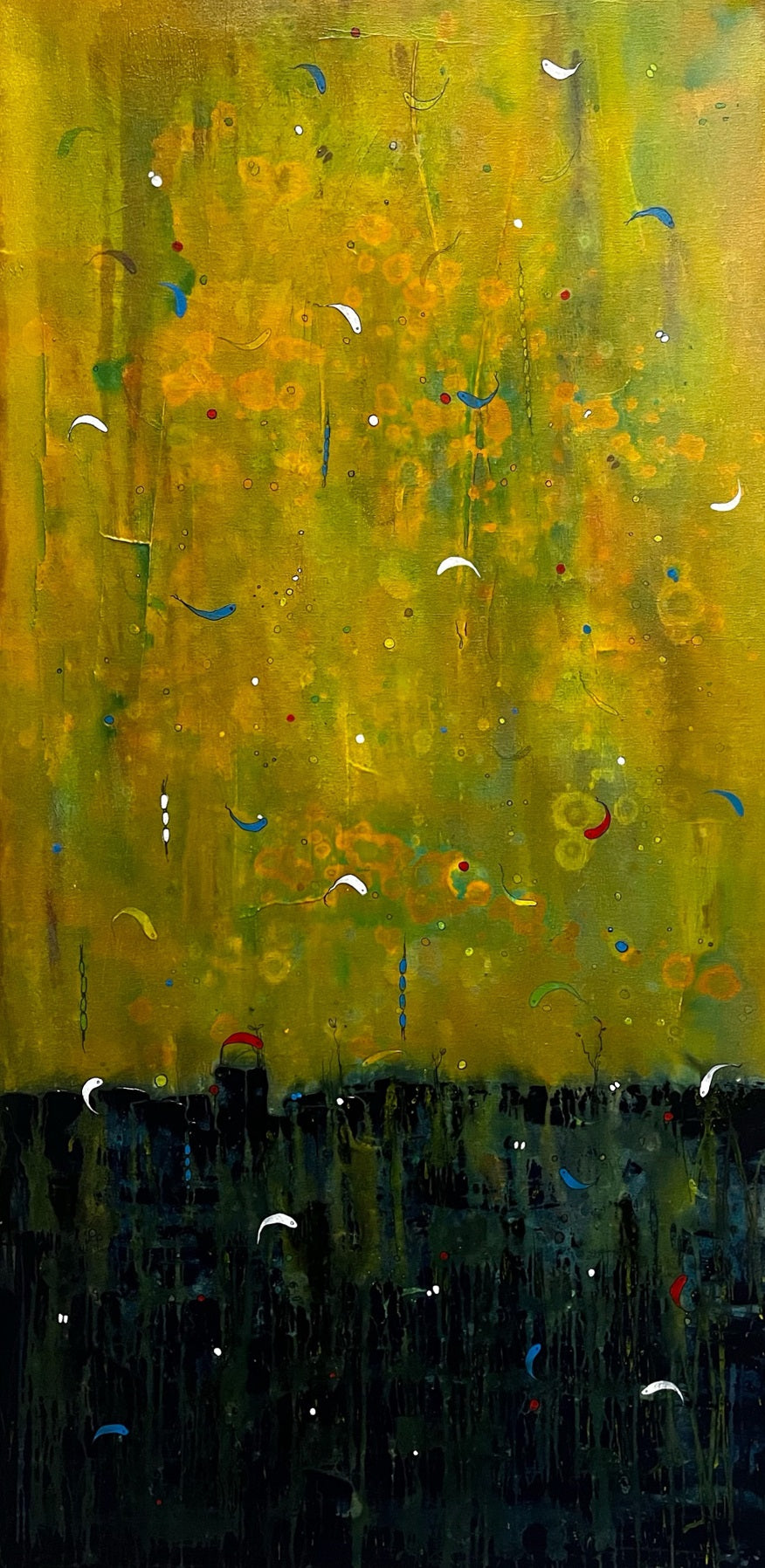 Life In Nature 29' contemporary acrylic painting by artist Anamika S, 48x24 inch, on canvas