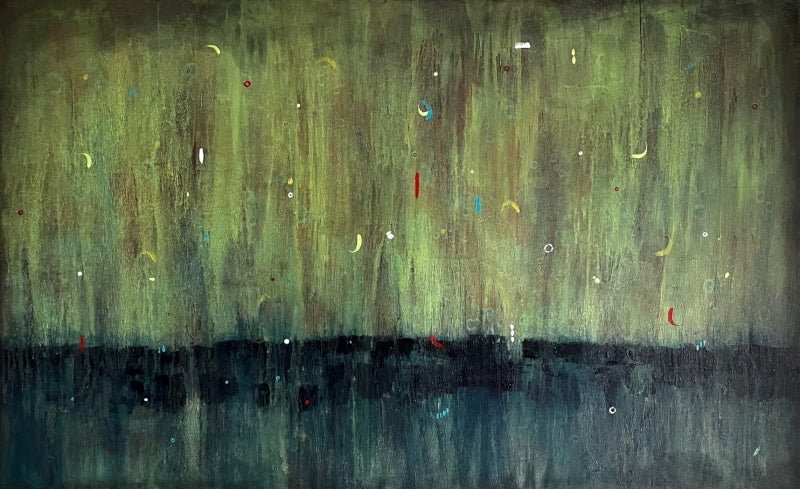 Life In Nature 32' contemporary acrylic painting by artist Anamika S, 36x60 inch, on canvas