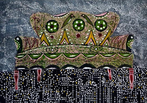 Life Of Kutch Iii by Amit Lodh, Original Mixed Media Abstract Painting on Paper, X-Large Horizontal Wall Art