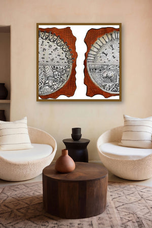 Life Of Naturally Coronavirus (Divided Worlds) by artist Bitarka Majumder displayed in a Contemporary gallery
