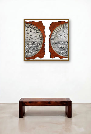 Life Of Naturally Coronavirus (Divided Worlds) by artist Bitarka Majumder displayed in a Eclectic Foyer