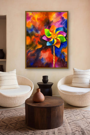 Life Of Paper Fan (Whimsical Whirlwind) by artist Ks Farvez displayed in a Indian Art gallery