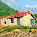 Landscape oil painting titled 'Life On Rocks', 30x45 inches, by artist Ajay Harit on Canvas