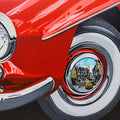 Life Wheel' transportation acrylic painting by artist Sujit Karmakar, 36x48 inch, on canvas