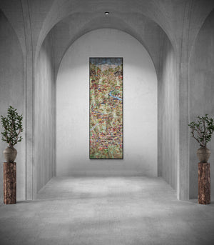 In-situ view of Pratik Raut's 'Lift Of Kangra' painting in a room