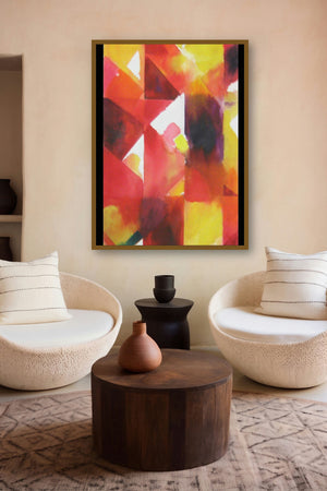 Light And Shead (Geometric Abstraction) by artist Manas Biswas displayed in a Minimalist gallery