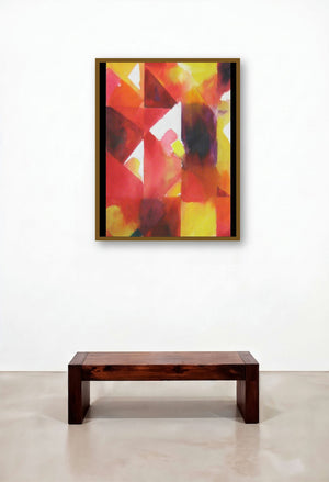 Light And Shead (Geometric Abstraction) by artist Manas Biswas displayed in a Art Deco Living Room