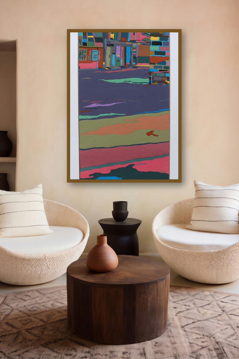 Lightning Night (Serene Nightfall) by artist Kiran Gunjkar displayed in a Minimalist gallery