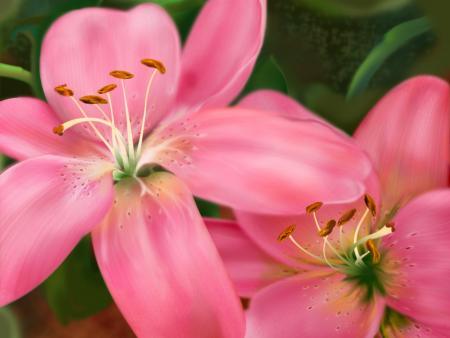 Nature Digital Painting digital art titled 'Lily', 11x15 inches, by artist Abarna Kamalesh on canvas