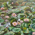 Lilypond Bali' nature acrylic painting by artist Lasya Upadhyaya, 24x36 inch, on canvas