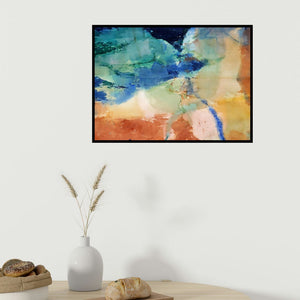 In-situ view of Sajal Sarkar's 'Line Of Control (Abstract Landscape)' painting in a room