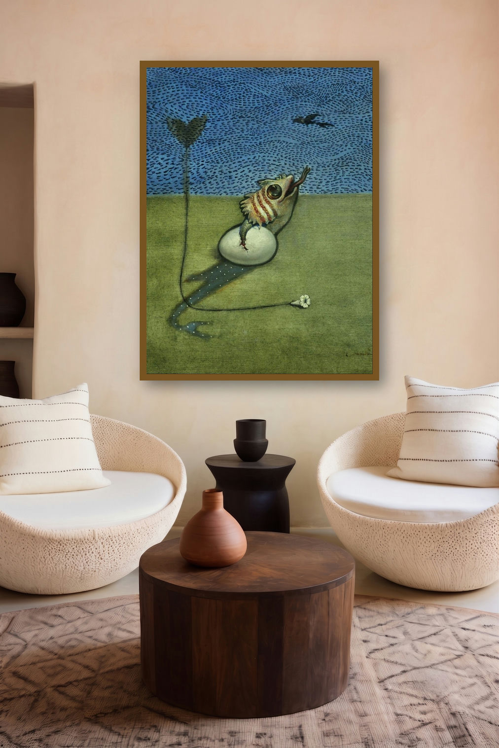 Living In Contrast Expectation (Emergence) by artist Javed Mulani displayed in a Museum Style gallery