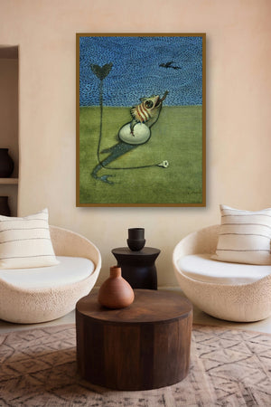 Living In Contrast Expectation (Emergence) by artist Javed Mulani displayed in a Museum Style gallery
