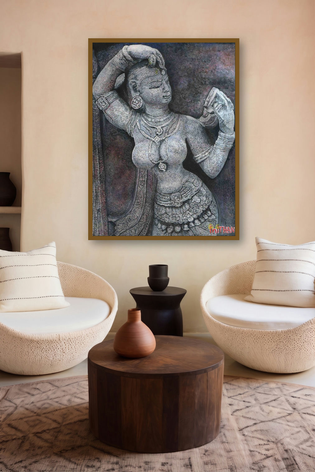 Living Sculpture by artist INITHAN PONNUSWAMY displayed in a Minimalist gallery