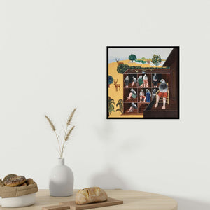 In-situ view of Mangesh Kapse's 'Lockdown 3' painting in a room