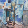 Cityscape watercolor painting titled 'Lockdown in Jodhpur', 12x16 inches, by artist Mrutyunjaya Dash on Paper
