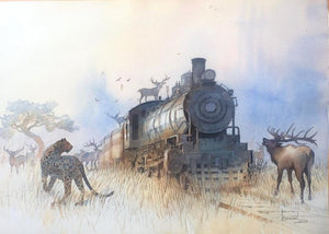 Fantasy watercolor painting titled 'Lockdown World', 22x30 inches, by artist Bijay Biswaal on Canson Paper