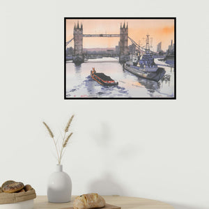 In-situ view of Bijay Biswaal's 'Lockdown World (Abandoned Train in the Wild)' painting in a room