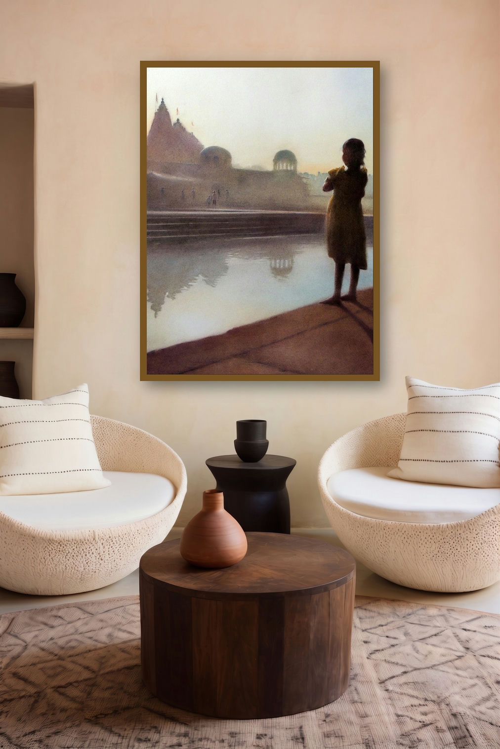 Looking At Ganga by artist Nilesh Bharti displayed in a Indian Art gallery