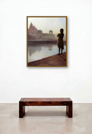 Looking At Ganga by artist Nilesh Bharti displayed in a Coastal Study