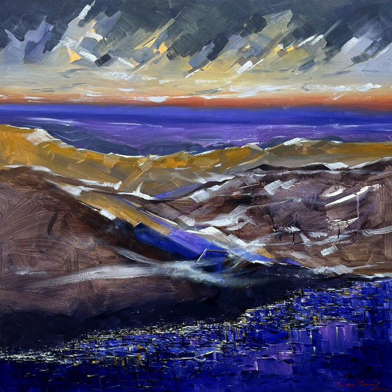 Looking Beyond 2' abstract acrylic painting by artist Solomon Rajendiran, 48x48 inch, on canvas