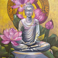 Lord Buddha' religious acrylic painting by artist Tamali Das, 24x18 inch, on canvas