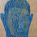 Religious acrylic painting titled 'Lord Buddha 2', 60x48 inches, by artist Rahul Vajale on Canvas