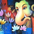 Lord Ganesha 1' religious acrylic painting by artist Sanjay Tandekar, 24x30 inch, on canvas