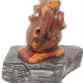 Lord Ganesha 12' religious Jasper Gemstone sculpture by artist Rambali Prajapati, 9x7 inch, on jasper gemstone