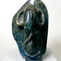 Lord Ganesha 13' religious Labradorite Gemstone sculpture by artist Rambali Prajapati, 13x8 inch, on labradorite gemstone