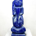 Lord Ganesha 18' religious Lapis Lazuli sculpture by artist Rambali Prajapati, 17x6 inch, on lapis lazuli