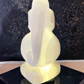 Lord Ganesha 19 by Rambali Prajapati, Original Religious Sculpture on Selenite Gemstone, X-Large Vertical Sculpture