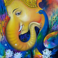 Lord Ganesha 2' religious acrylic painting by artist Sanjay Tandekar, 36x30 inch, on canvas