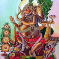 Religious mixed media painting titled 'Lord Ganesha 2', 24x22 inches, by artist Anand Sonar on Handmade Paper