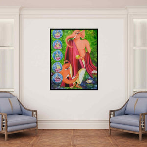 In-situ view of Deepali Mundra's 'Lord Ganesha (The Blessing of the Divine)' painting in a room