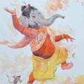 Lord Ganesha' religious watercolor painting by artist Vasudeo Kamath, 24x18 inch, on paper