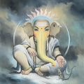 Lord Ganesha' religious oil painting by artist Namdev M Patil, 42x34 inch, on canvas