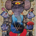 Lord Ganesha' religious mixed-media painting by artist G Subramanian, 24x18 inch, on canvas