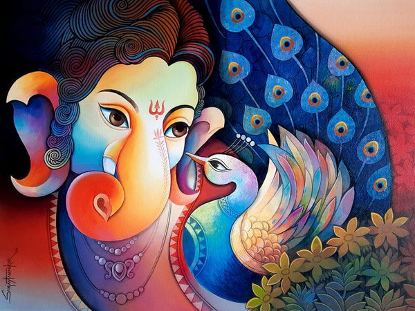Lord Ganesha 9 by Sanjay Tandekar | ArtZolo.com