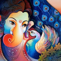 Religious acrylic painting titled 'Lord Ganesha 9', 36x48 inches, by artist Sanjay Tandekar on Canvas