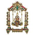 Religious handicraft titled 'Lord Ganesha On A Decorated Swing', 19x10x6 inches, by artist Brass Handicrafts on Brass