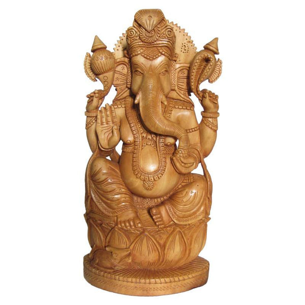 Lord Ganesha On Lotus Handicraft By Ecraft India