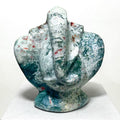 'Lord Ganesha Series 1' religious Agate Gemstone sculpture by artist Rambali Prajapati, 9x11 inch, on agate gemstone