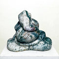 'Lord Ganesha Series 2' religious Agate Gemstone sculpture by artist Rambali Prajapati, 11x11 inch, on agate gemstone
