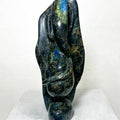 'Lord Ganesha Series 3' religious Agate Gemstone sculpture by artist Rambali Prajapati, 11x11 inch, on agate gemstone
