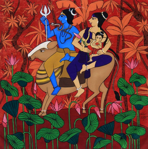 Lord Krishna painting by Chetan Katigar
