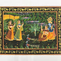 Lord Krishna And Radha With Gopis 3' religious miniature Traditional Art by artist Unknown, 10x12 inch, on silk