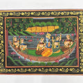 Lord Krishna And Radha With Gopis 4' religious miniature Traditional Art by artist Unknown, 10x12 inch, on silk