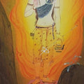 Religious watercolor painting titled 'Lord Shiva 1', 17x9 inches, by artist Rina Roy on Paper